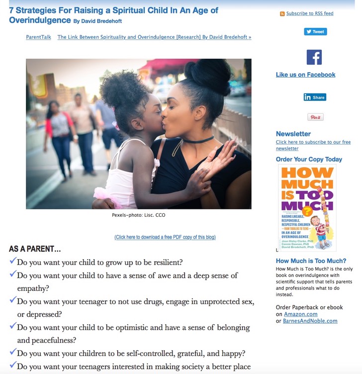 7 Strategies For Raising a Spiritual Child In An Age of Overindulgence By David Bredehoft